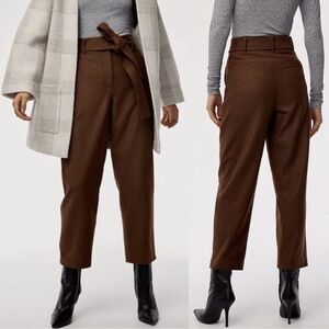 Wilfred Dark Mocha Brown High‎ Rise Tie Front Jallade Pants Size 0